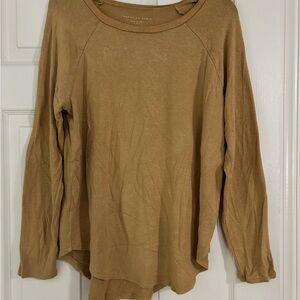 American Eagle Outfitters Women's Camel Long Sleeve Tee